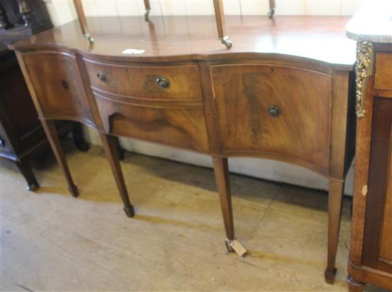 George III style mahogany serpentine sideboard(-)